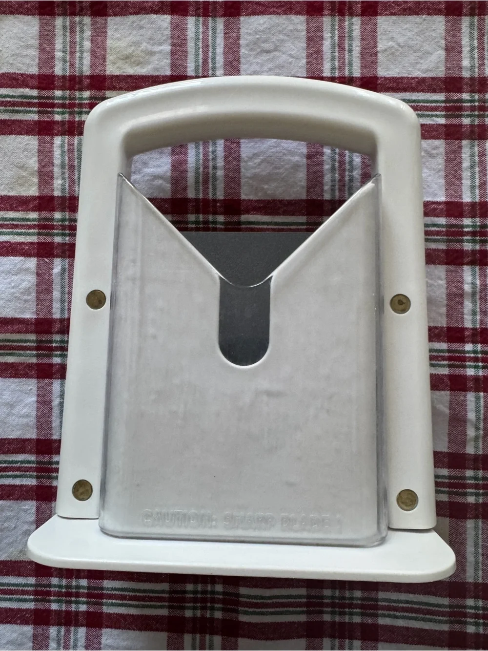Used White Bagel Slicer Kitchen Tool Home Decor Breakfast Food Accessory